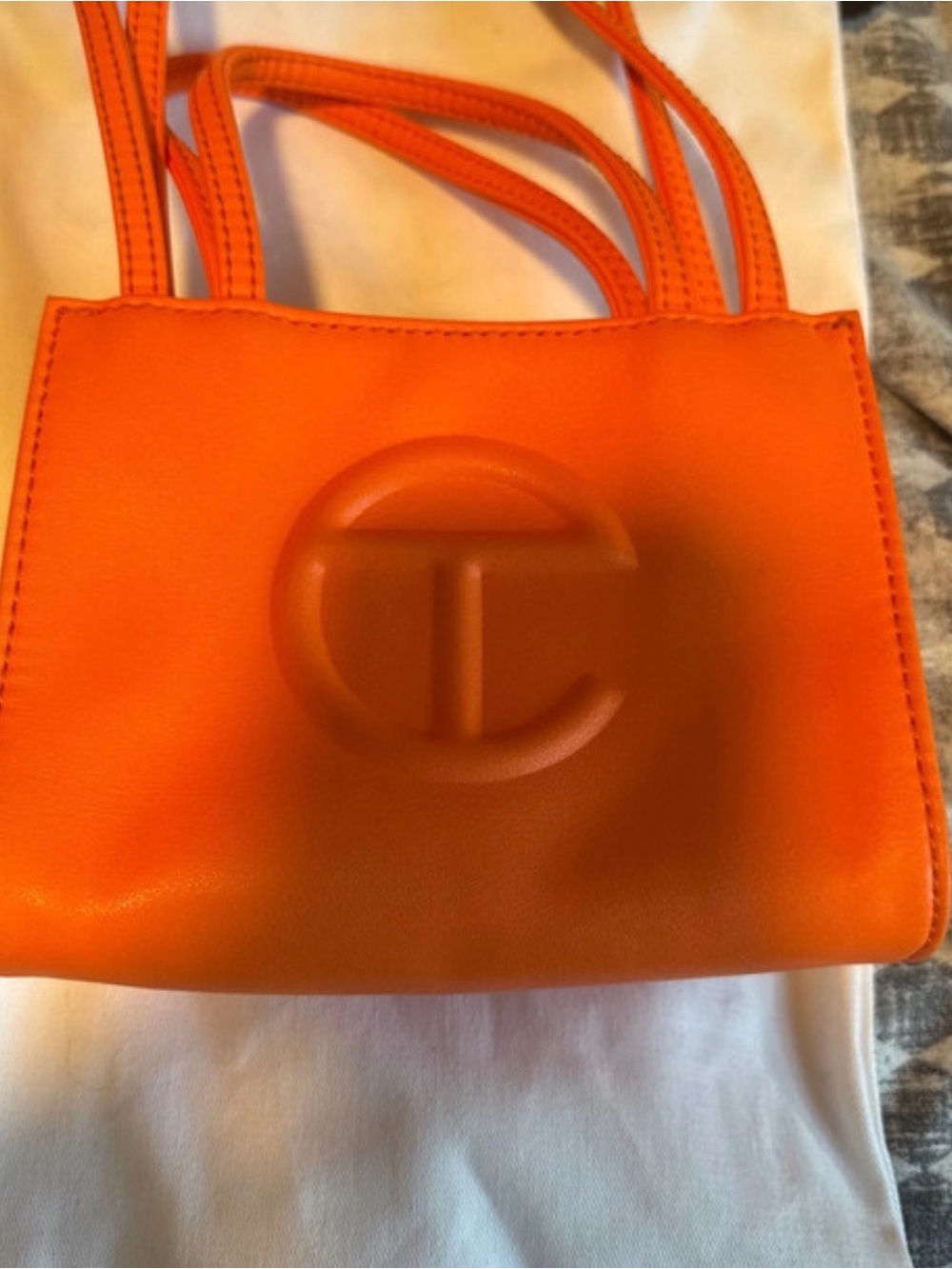 Telfar small Orange Women's Leather shopping bag